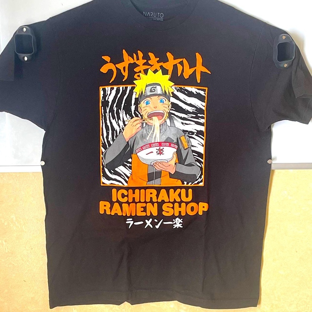 NARUTO SHIPPUDEN Mens XL‎ Ichiraku Ramen Shop Black Graphic Short Sleeve Tee
